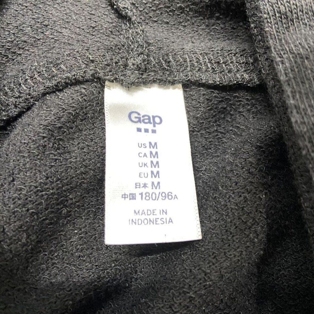 Gap Button Front Pullover Black Hooded Sweatshirt… - image 4